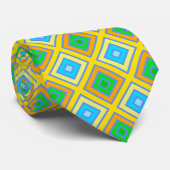 Korenbloem Harmonieuze Kleuren Hoekige Lijnkunst Stropdas (Opgerold)