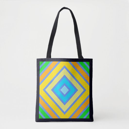 Korenbloem Harmonieuze Kleuren Hoekige Lijnkunst Tote Bag (Voorkant)