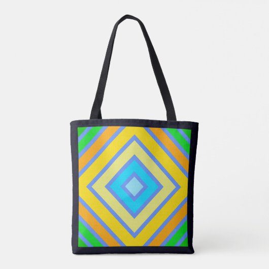Korenbloem Harmonieuze Kleuren Hoekige Lijnkunst Tote Bag (Achterkant)