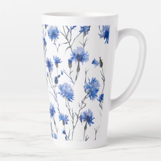 Korenbloem Latte Mok Wit Blauw (Rechts)
