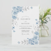 Korenbloem Leigrijs Bruiloftsboeket Kaart (Staand voorkant)