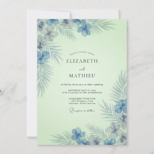 Korenbloem Mint Tropische Eucalyptus Bruiloft Kaart