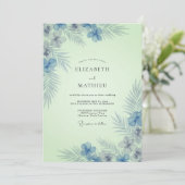 Korenbloem Mint Tropische Eucalyptus Bruiloft Kaart (Staand voorkant)
