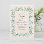 Korenbloem Mist Wilde Bloemen Bruiloft Kaart (Staand voorkant)