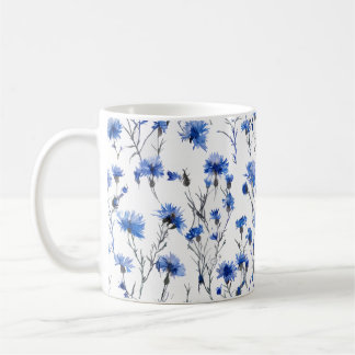 Korenbloem Mok Wit Blauw