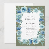 Korenbloem Mos Hortensia Bruiloft Kaart (Voorkant / Achterkant)