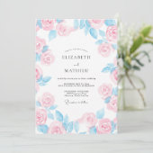 Korenbloem Pastel Roze Bloemblad Bruiloft Kaart (Staand voorkant)