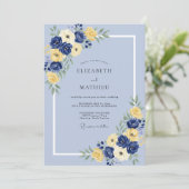 Korenbloem Roombotercreme Eucalyptus Bruiloft Kaart (Staand voorkant)