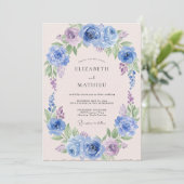 Korenbloem Sering Ranunculus Eucalyptus Bruiloft Kaart (Staand voorkant)
