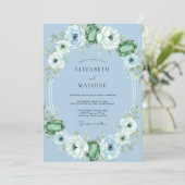 Korenbloem Smaragd Ranunculus Eucalyptus Bruiloft Kaart (Staand voorkant)