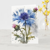 Korenbloem - Waterverf bloemen Kaart (Gele Bloem)