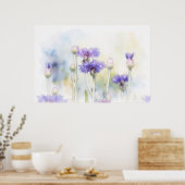 Korenbloem Waterverf Stijl Kunstprint Poster (Keuken)