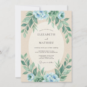 Korenbloem Zeeschuim Blad Eucalyptus Bruiloft Kaart