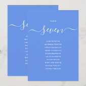 Korenbloemblauw Elegant Tafelnummer Stoelen Platte (Voorkant / Achterkant)