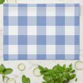 Korenbloemblauw Gingham Geruit Patroon Theedoek (Gevouwen)