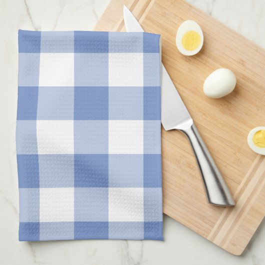 Korenbloemblauw Gingham Geruit Patroon Theedoek (Quarter Fold)