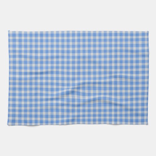 Korenbloemblauw Gingham Rutpatroon Theedoek (Horizontaal)