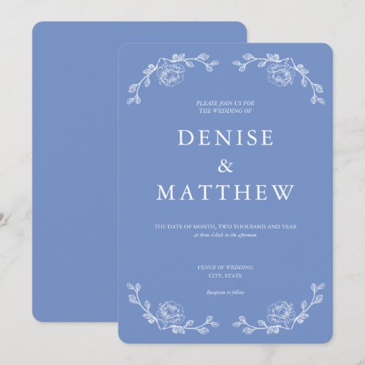 Korenbloemblauw Kaart (Voorkant / Achterkant)