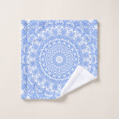 Korenbloemblauw Mandala Patroon Bad Handdoek (Wasdoekje)