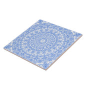 Korenbloemblauw Mandala Patroon Tegeltje (Zijkant)