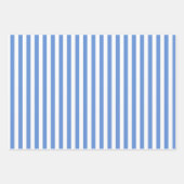 Korenbloemblauw & Witte Strepen Inpakpapier Vel (Voorkant 2)