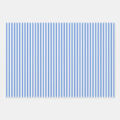 Korenbloemblauw & Witte Strepen Inpakpapier Vel (Voorkant)