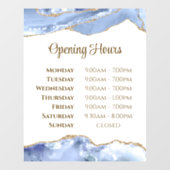 Korenbloemblauwe agaat openingstijden raamsticker (Vel)