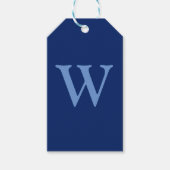 Korenbloemblauwe Initiële Letter | Saffierblauw Cadeaulabel (Voorkant)