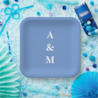 Korenbloemblauwe Monogrammen Initialen Elegante Tr