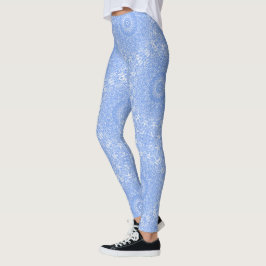 Korenbloemblauwe Symmetrie Mandala Leggings