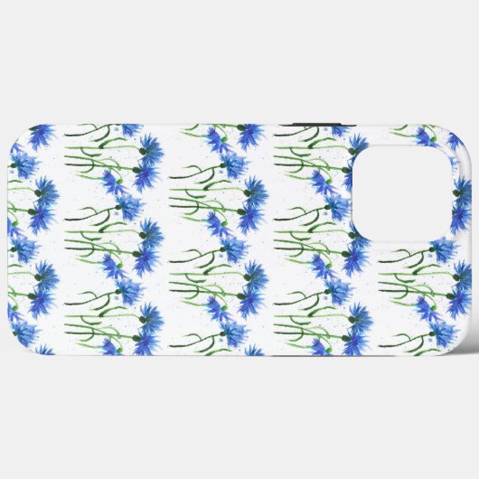 Korenbloemen blauw waterverf Patroon Case-Mate iPhone Case (Achterkant (horizontaal))