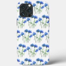 Korenbloemen blauw waterverf Patroon Case-Mate iPhone Case