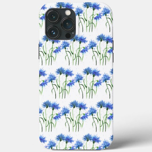 Korenbloemen blauw waterverf Patroon Case-Mate iPhone Case (Achterkant)