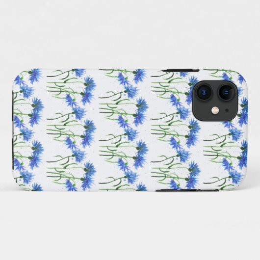 Korenbloemen blauw waterverf Patroon Case-Mate iPhone Case (Achterkant (horizontaal))