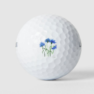 Korenbloemen blauwe bloemen aquarel wilde bloemen  golfballen