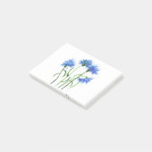 Korenbloemen blauwe bloemen waterverf post-it® notes (Schuin)