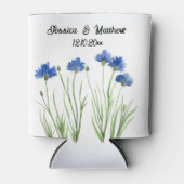 Korenbloemen Blauwe bloemenbruiloft Waterverf Brui Blikjeskoeler (Voorkant)