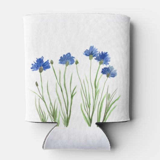 Korenbloemen Blauwe bloemenbruiloft Waterverf Brui Blikjeskoeler (Achterkant)