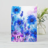 💍 Korenbloemen en Lavendel Bliss Bedankkaart (Staand voorkant)