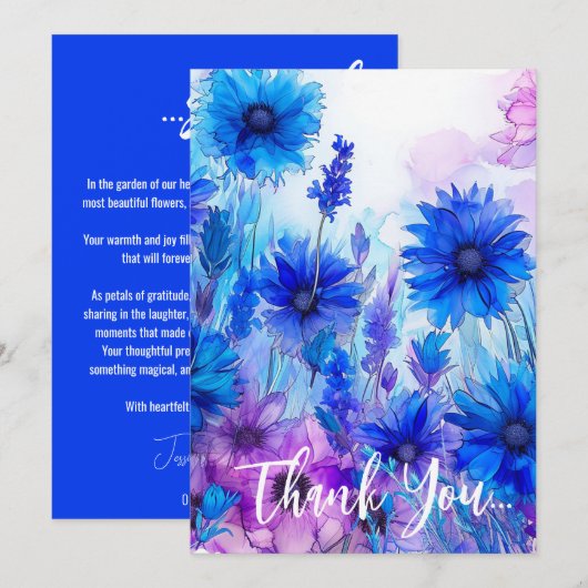💍 Korenbloemen en Lavendel Bliss Bedankkaart (Voorkant / Achterkant)
