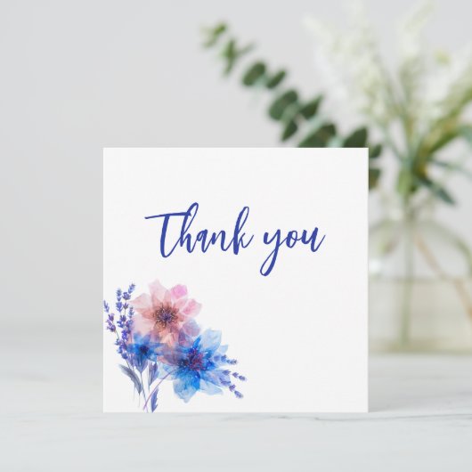💍 Korenbloemen en Lavendel Bliss Bedankkaart (Staand voorkant)