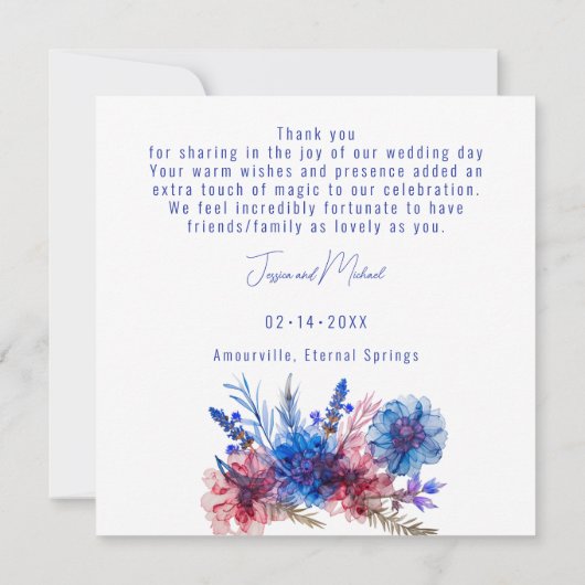 💍 Korenbloemen en Lavendel Bliss Bedankkaart (Achterkant)