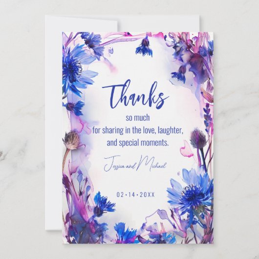 💍Korenbloemen en Lavendel Bliss Bedankkaart (Voorkant)