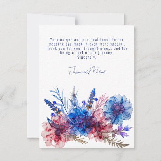 💍 Korenbloemen en Lavendel Bliss Bedankkaart (Achterkant)