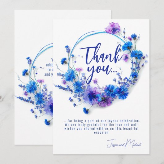 💍 Korenbloemen en Lavendel Bliss Bedankkaart (Voorkant / Achterkant)