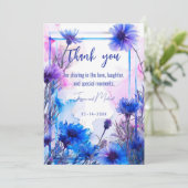 💍 Korenbloemen en Lavendel Elegantie Bedankkaart (Staand voorkant)