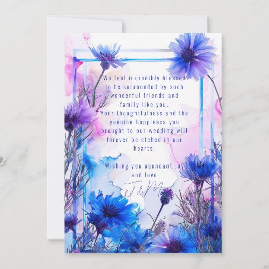 💍 Korenbloemen en Lavendel Elegantie Bedankkaart (Achterkant)