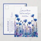 💍 Korenbloemen en Lavendel Elegantie Briefkaart (Voorkant / Achterkant)