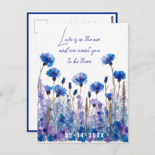 💍 Korenbloemen en Lavendel Elegantie Briefkaart (Voorkant / Achterkant)