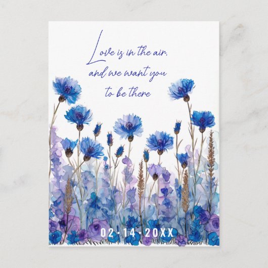 💍 Korenbloemen en Lavendel Elegantie Briefkaart (Voorkant)